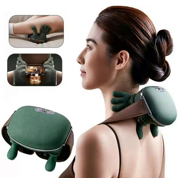 GUIREN Master Hand Shoulder and Neck Massager, Electric Cervical Massager with Hands, Multifunctional Cordless Neckmassager with Fingers, Professional Shiatsu Hand Green Gifts,1PC