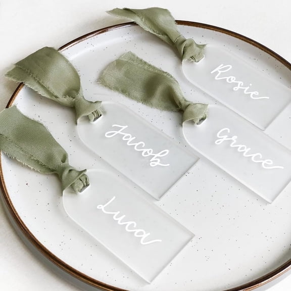 GUISANTO 50Pcs Acrylic Place Card for Wedding Frosting Acrylic DIY Table Seating Cards Wedding Supplies