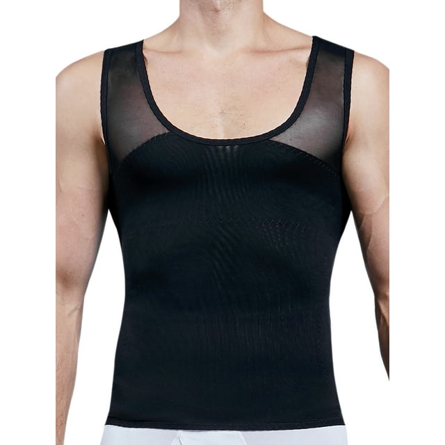 GUITANG Men s Compression Shirt to Hide Moobs Chest