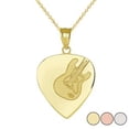 thumbnail image 1 of GUITAR PICK PENDANT NECKLACE IN GOLD (YELLOW/ ROSE/WHITE) :  14K  Pendant with 16" chain, 1 of 1