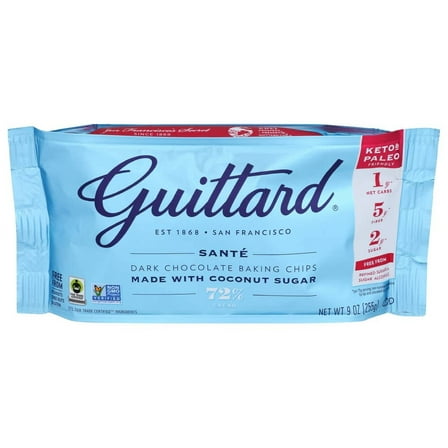 GUITTARD - Guittard 72% Dark Chocolate Baking Chips 9OZ ( Pack of 12)