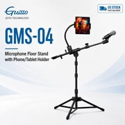 GUITTO Portable Travel Microphone Floor Stand, 70" Adjustable Height with Boom Arm with Carrying Bag for Performances On-the-Go Recording