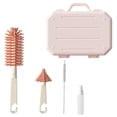 thumbnail image 1 of GUIYANIU Portable Silicone Baby Bottle Brush Set for Baby Essential Pink, 1 of 7