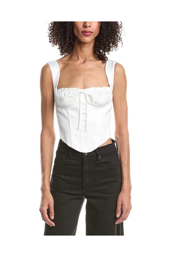womens Ruched Cup Bustier Top, m, Ivory