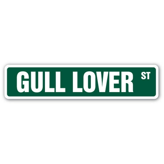 GULL LOVER Street Sign seagulls seabird bird white marine | Indoor/Outdoor | 36" Wide