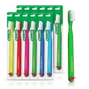 GUM Classic Soft Toothbrush, Includes Rubber Tip Dental Pick 1 Count (Pack of 12)