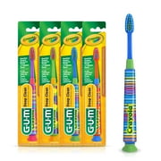GUM Crayola Deep Clean Children s Toothbrush, w/Su Countion Cup Base, Ages 4+, 1 Count Pack of 4
