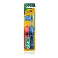 thumbnail image 1 of GUM Crayola Kids' Travel Toothbrush, Antibacterial Bristles, Soft, Ages 4+, 2 Count (3pk), 1 of 4