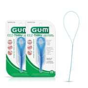 GUM Eez-Thru Floss Threaders, Dental Flossers for Braces, Bridges, Implants, 25 Count Pack of 2