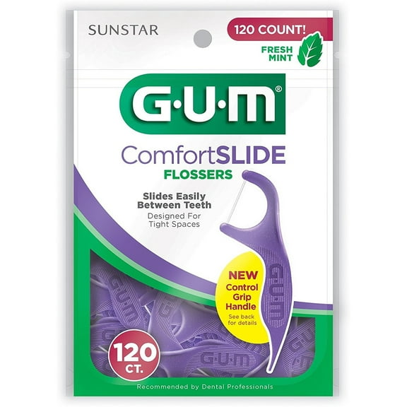 GUM Eez-Thru Fresh Mint Flavor Comfort Slide Flosser 120 ea