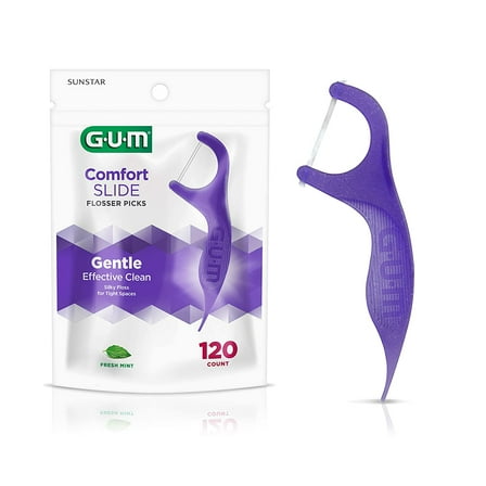 GUM Eez-Thru Fresh Mint Flavor Comfort Slide Flosser 120 ea