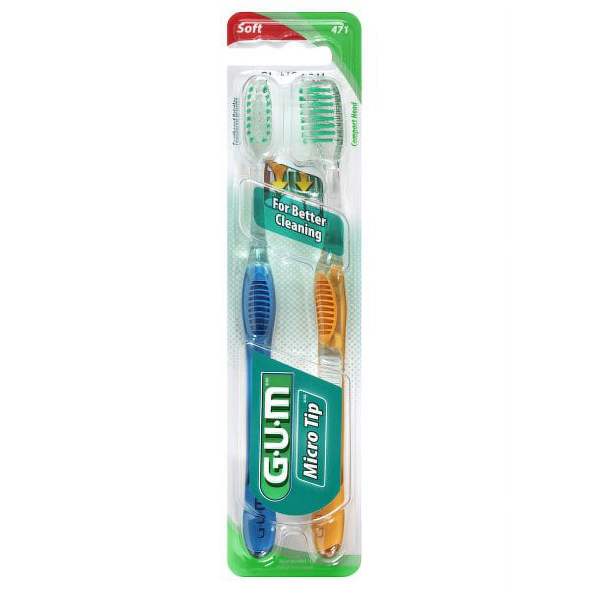 "GUM? Micro Tip? Toothbrush, Compact, Soft, Value Pack"