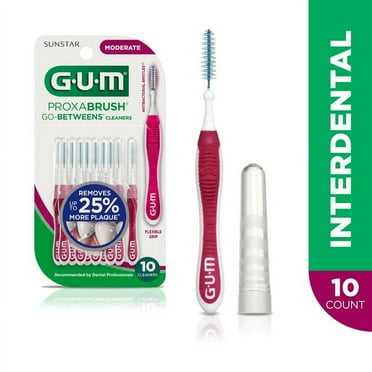 GUM Proxabrush Go-Betweens Cleaners Moderate 10 Count, Interdental Brushes
