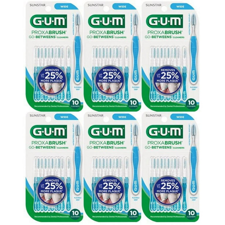 GUM Proxabrush Go-Betweens Cleaners, Wide, 60 Count, Interdental