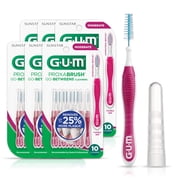 GUM Proxabrush Go-Betweens - Moderate, Interdental Brushes, Soft Bristled Dental Picks, 10 CountPack of 6