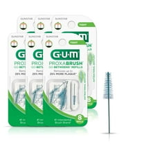 GUM Proxabrush Go-Betweens Refills - Tight - Compatible with GUM Permanent Handle, 8 Count(6pk)