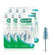 GUM Proxabrush Go-Betweens Refills - Wide - Compatible with  GUM Permanent Handle,  8 Count(6pk)