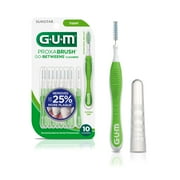 GUM Proxabrush Go-Betweens - Tight, Interdental Brushes, Soft Bristled Dental Picks, 10 Count