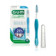 GUM Proxabrush Go-Betweens - Wide, Interdental Brushes, Soft Bristled Dental Picks, 10 Count