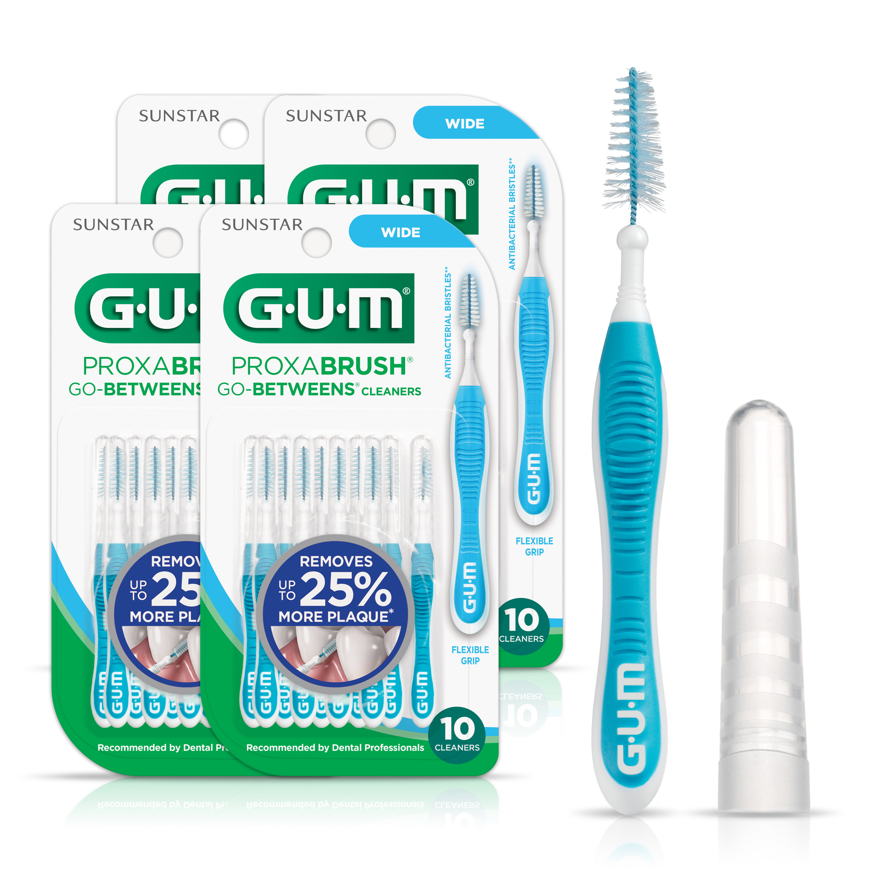 GUM Proxabrush GoBetweens Interdental Brush Refills, Wide, 16 Count