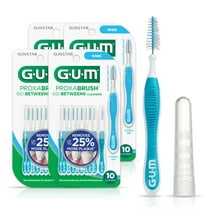 GUM Proxabrush Go-Betweens - Wide, Interdental Brushes, Soft Bristled Dental Picks, 10ct (4pk)
