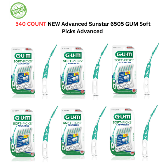 GUM Soft-Picks Advanced, Dentist Recommended Dental Picks, 540 Count (Pack of 6) 540 Total
