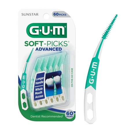 GUM Soft-Picks Advanced, Dentist Recommended Dental Picks, 60 Count