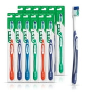 GUM Super Tip Toothbrush, Soft Bristle with Tongue Cleaner, 1 Count (Pack of 12)