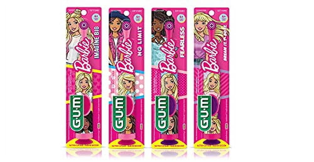 GUM x Barbie Electric Toothbrush with Suction Base, 1 Ct - Soft (Assorted)