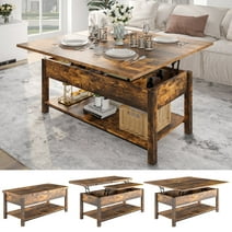 GUNAITO 41.73"Lift Top Coffee Table 4 in 1 Multi-Function Convertible Coffee Table with Hidden Storage Framhouse Coffee Table for Living Room Rustic Brown