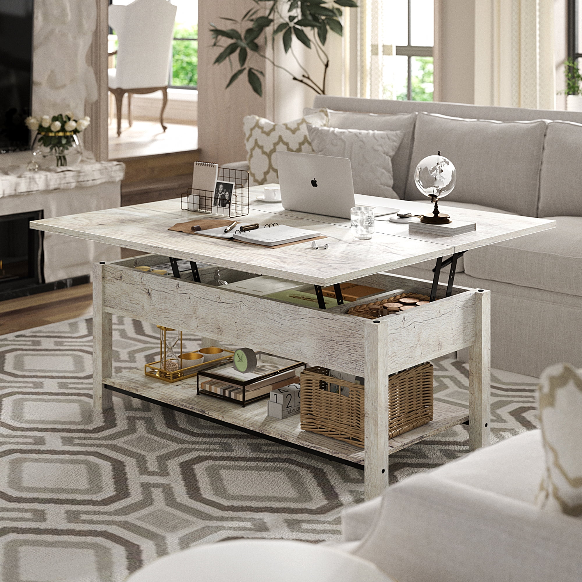 Acor Convertible Storage Coffee Table to Dining Table Walmart