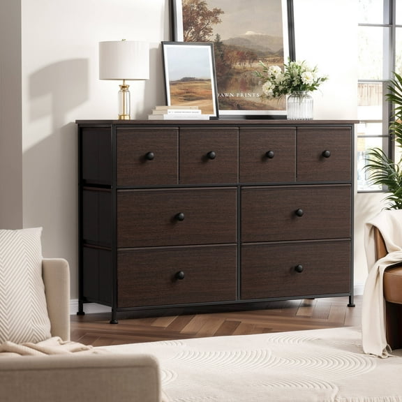 GUNAITO 8 Drawer Dresser for Bedroom Chest of Drawers Fabric Storage Bin,Brown