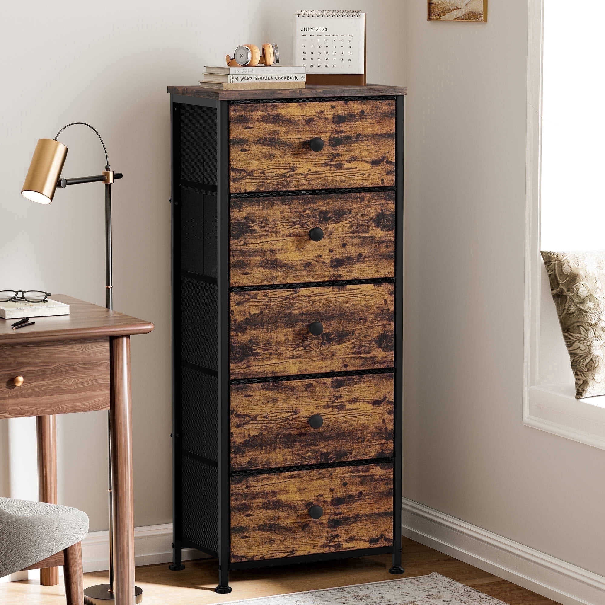 GUNAITO 5 Drawer Dresser for Bedroom Tall Narrow Chest of Drawers Fabric Storage Dresser for Adults,Black - Walmart.com GUNAITO 5 Drawer Dresser for Bedroom Tall Narrow Chest of Drawers Fabric Storage Dresser for Adults,Black - Walmart.com