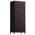 thumbnail image 1 of GUNAITO 5 Drawer Dresser for Bedroom Tall Narrow Chest of Drawers Fabric Storage Dresser for Adults,Brown, 1 of 9