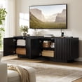 thumbnail image 1 of GUNAITO Fluted TV Stand for TVs up to 70", Home Entertainment Center with Storage for Living Room, Black, 1 of 12
