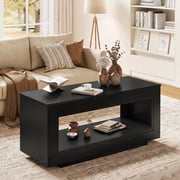 GUNAITO Lift Top Coffee Table with Storage, Wooden Convertible Coffee Table for Living Room, Center Table, Black