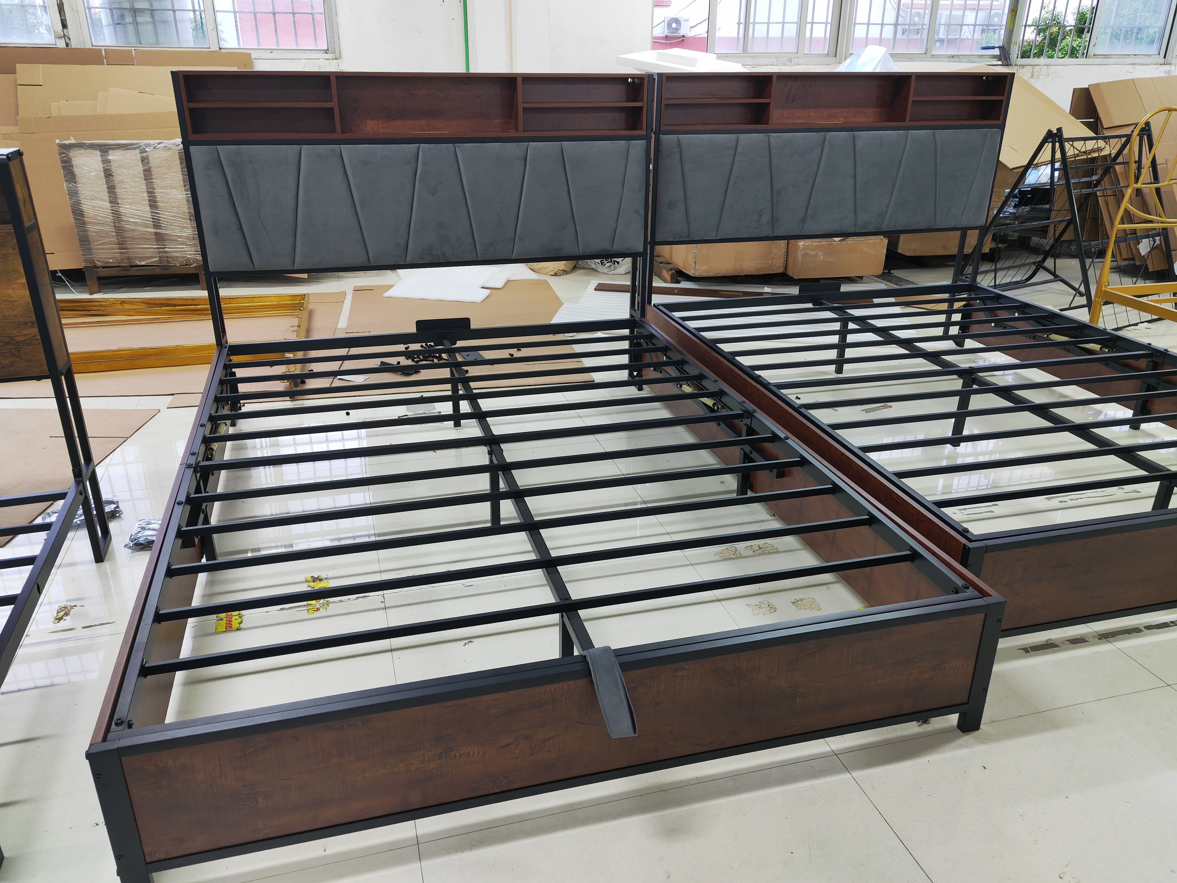 GUNAITO Queen Lift Up Bed Frame Storage Platform Bed with Wingback Headboard Upholstered Bed