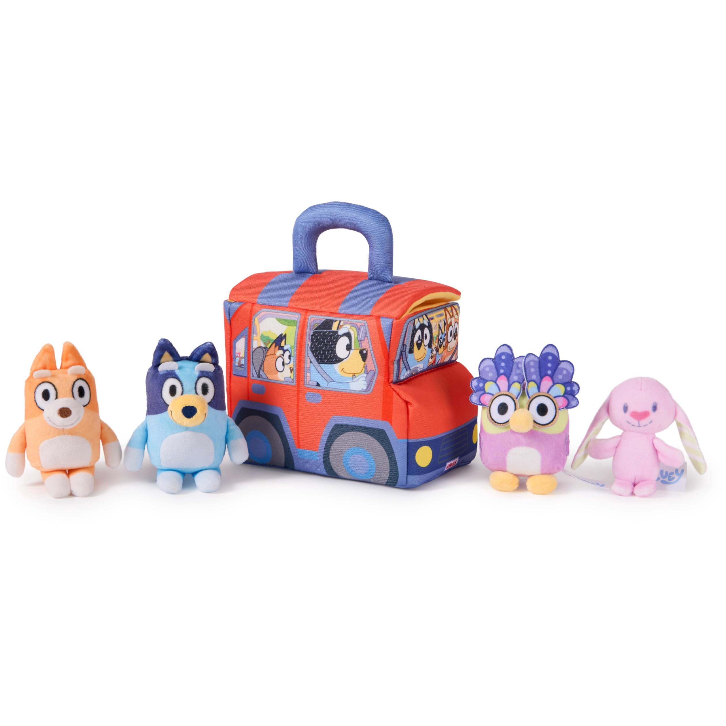 GUND Bluey 5-Piece Plush Playset, Official Bluey Stuffed Animals and Sensory Toys for Babies and Toddlers, 7”