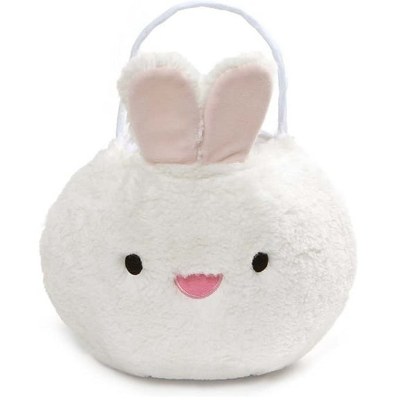 GUND Bunny Rabbit Easter Basket Plush, White 7 inches