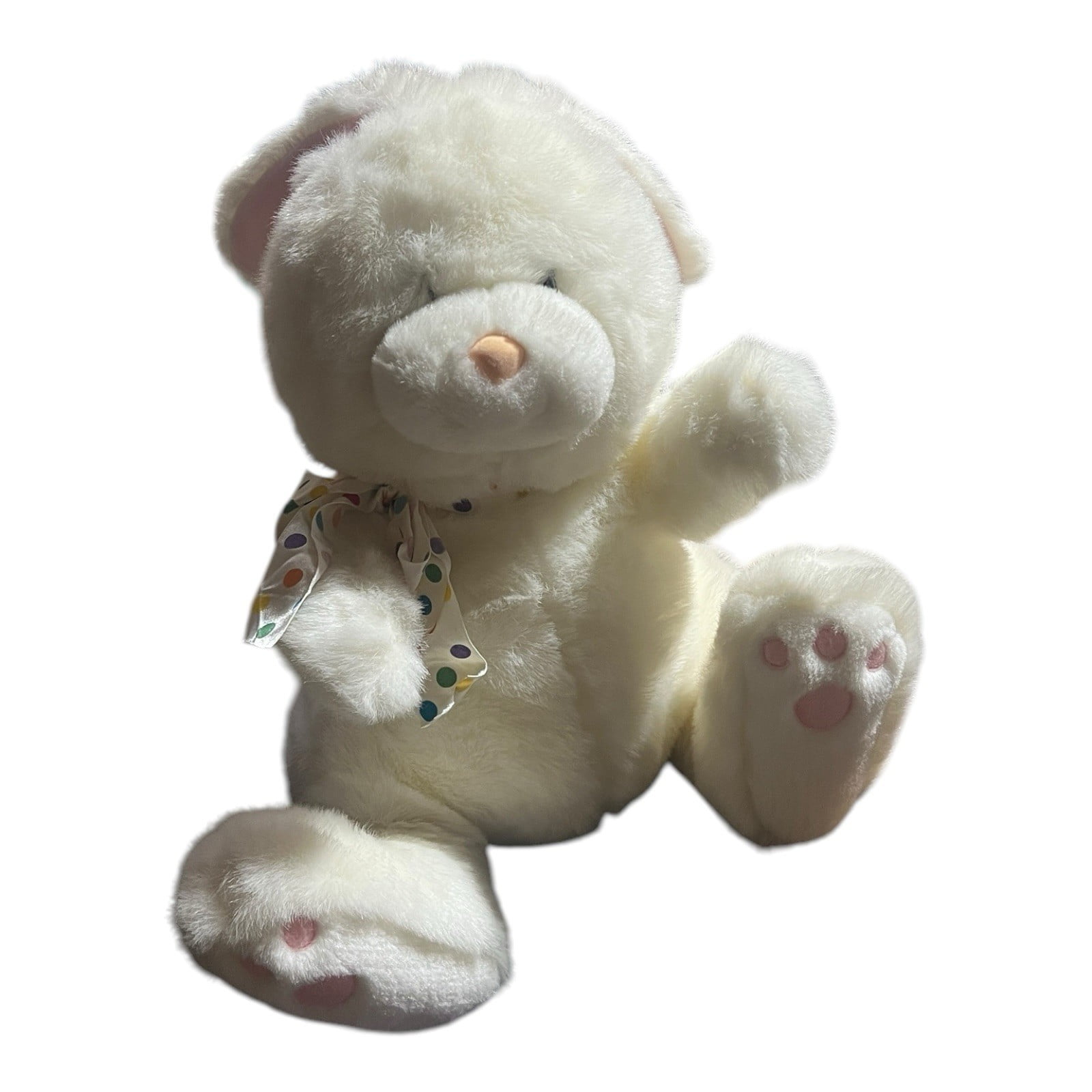GUND Bunny Rabbit Plush Stuffed Animal White Polka Dot Bow Easter New ...