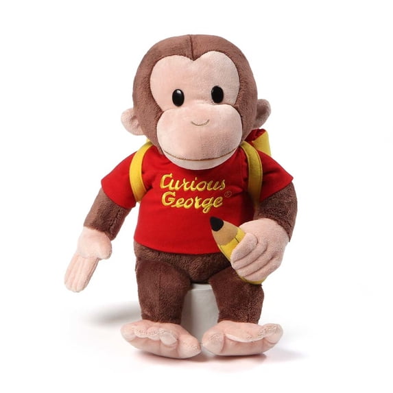 GUND Curious George Back To School Backpack Stuffed Animal Plush, 16"