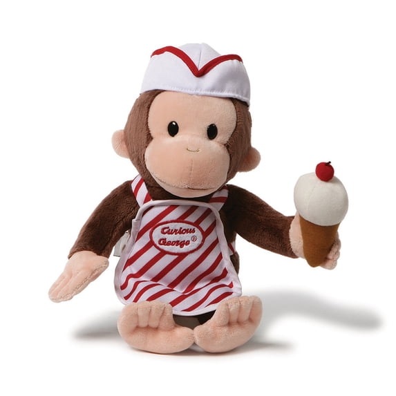 GUND Curious George with Ice Cream Stuffed Animal Toy, 13", Multicolor
