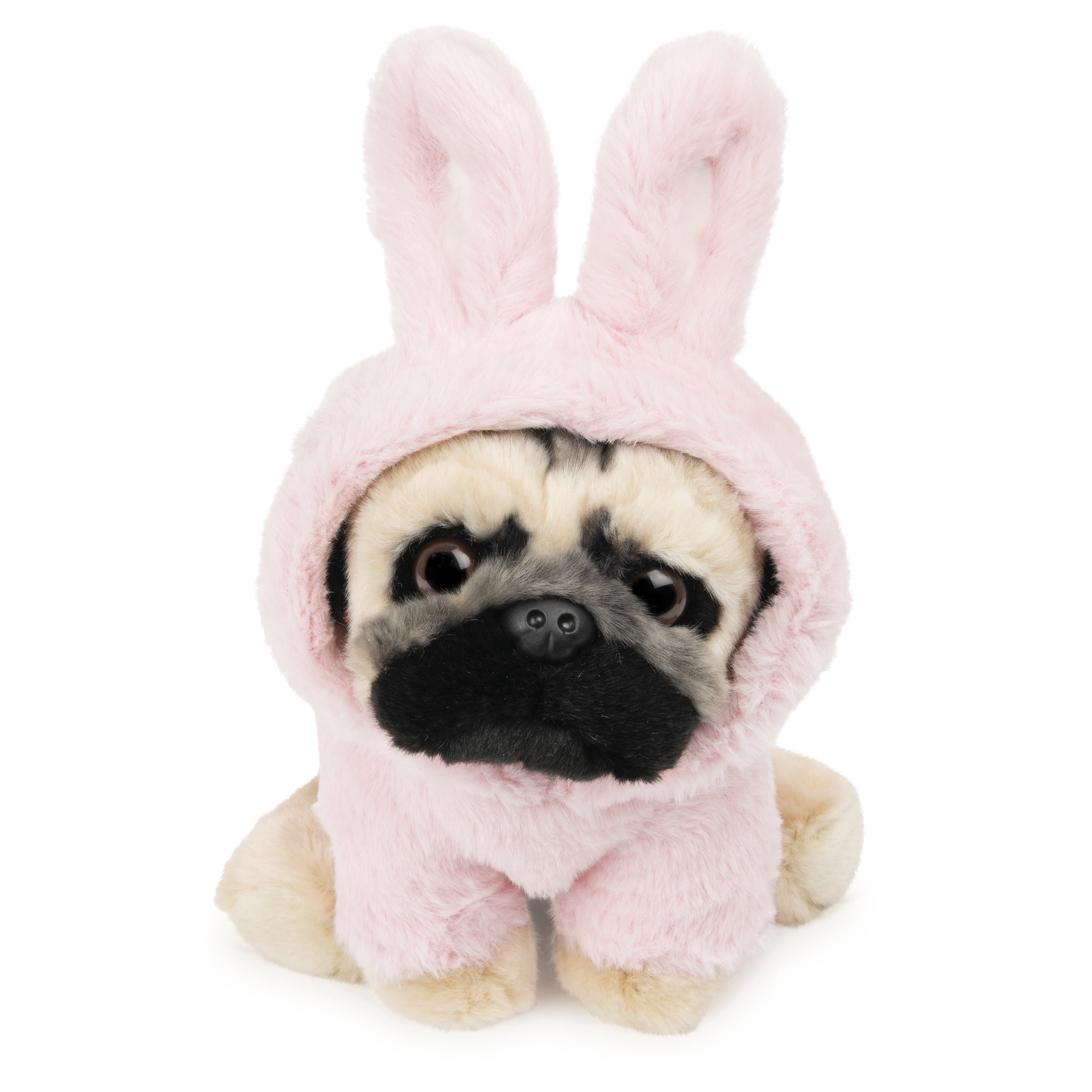 【アップグレード版】poled HUGBEAR ハグベアー GUND Doug The Pug Fuzzy Pink Bunny Hoodie Doug Plush Stuffed