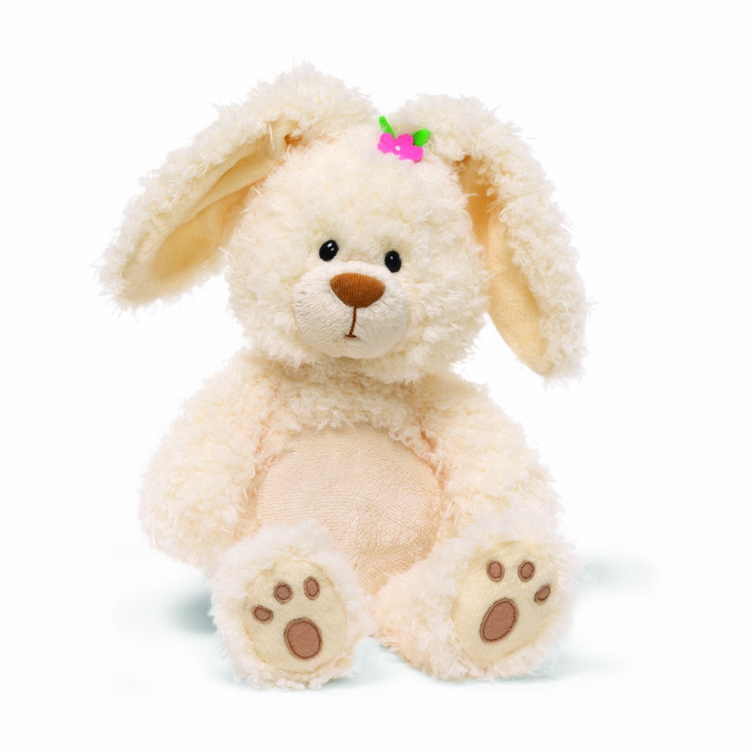 GUND Little Magnolia Easter Bunny 13 Inch Plush Rabbit Pink Flower Paw Pads Toy