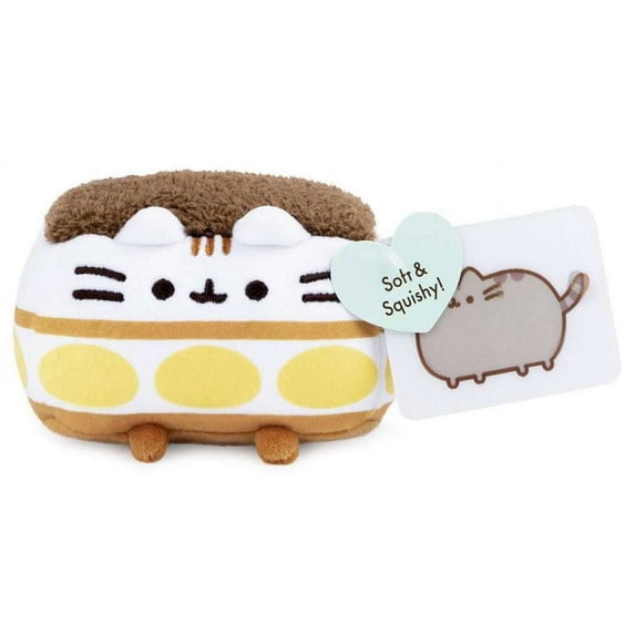 GUND Pusheen Tiramisu Plush Squishy, Stuffed Animal for Ages 8 and Up, White/Brown, 4”