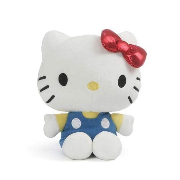 Gund Sanrio Character, Hello Kitty Red Bow And Blue Overalls Classic, 9.5 Inches