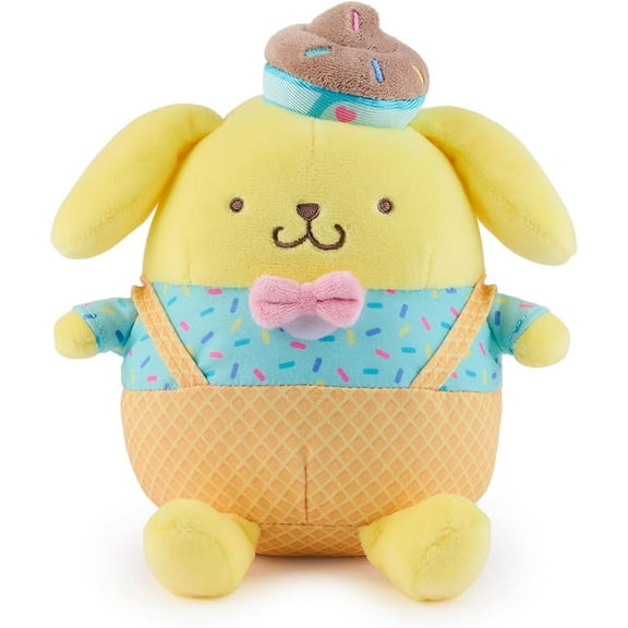 GUND Sanrio Hello Kitty and Friends Pompompurin Ice Cream Plush, Stuffed Animal for Ages 1 and Up, Yellow, 6