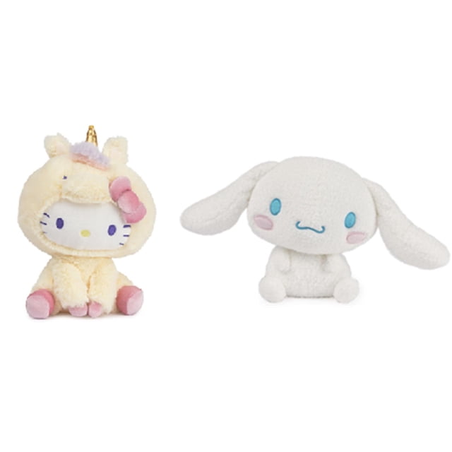 Hello Kitty Moving Sticker GUND Sanrio Plush Toy Bundle, 6