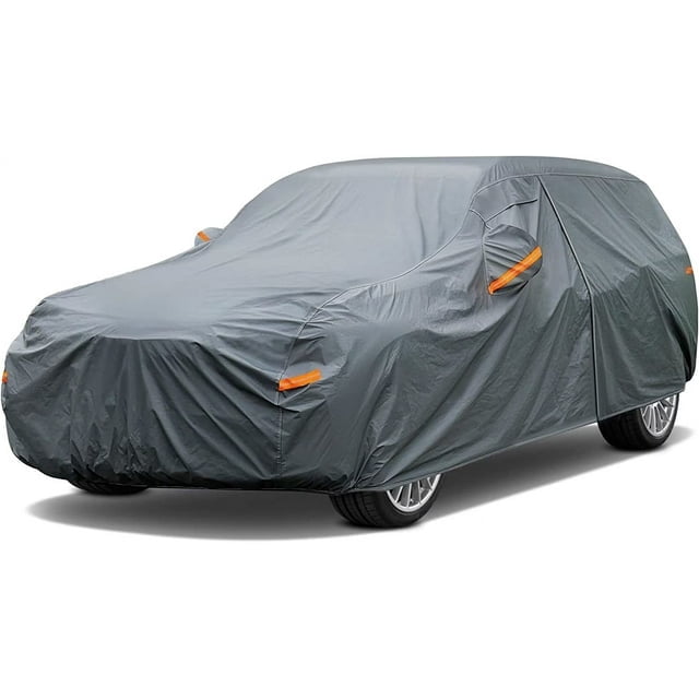 Custom Fit SUV Car Cover For Toyota Highlander 2008-2019 - All Weather Waterproof, Zipper Door, Reflective Strips