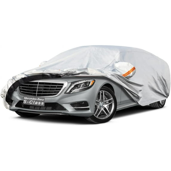 GUNHYI 6 Layer Car Cover Custom Fit Mercedes-Benz S-Class S250 S300 S350 S400 S450 S550 S560 S600 (1972-2023) Waterproof All Weather, Heavy Duty Outdoor Snow Sun Rain Uv Protection